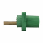 Eaton Crouse-Hinds series Cam-Lok J Series E1016 insulated receptacle, Up to 400A continuous, #2-4/0 AWG, Green, Male, Thermoplastic elastomer (TPE), Double hole bus bar, 600 Vac/dc