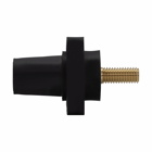 Eaton Crouse-Hinds series Cam-Lok Standard Series E1018 insulated receptacle, Up to 400A continuous, #2-4/0 AWG, Black, Female, Thermoplastic elastomer (TPE), 3/4", Threaded stud, 600 Vac/dc