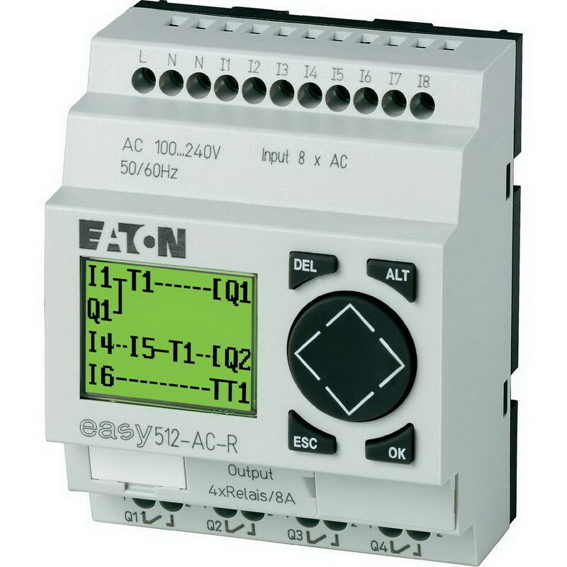 EASY512-AC-R easy500 8-Digit Fixed Programmable Relay, 8 A, 110 to 240 V AC V Coil