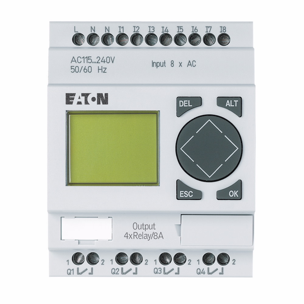 EASY512-AC-RCX easy500 8-Digit Fixed Programmable Relay, 8 A, 110 to 240 V AC V Coil
