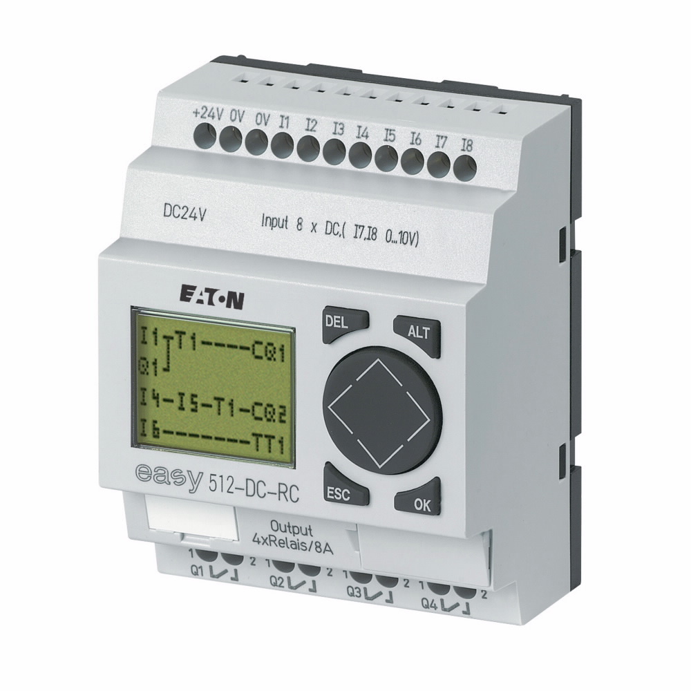 EASY512-DC-RCX EASY500 8-Digit Fixed Programmable Relay, 8 A, 24 V DC V Coil