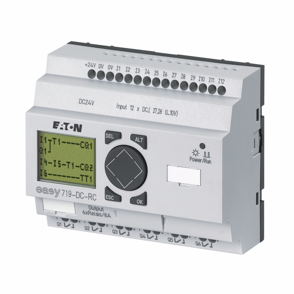 EASY719-DC-RC easy700 12-Digit Fixed Programmable Relay, 8 A, 24 V DC V Coil