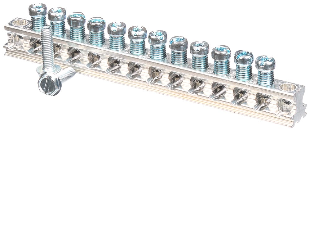 EC2GB12 Ground Bar Kit, 12-1/4 in L, 14 to 4 AWG Aluminum Conductor, 12 Terminals, For Use With ES/PL Load Center