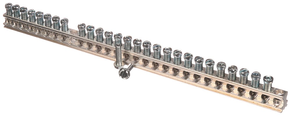 EC3GB27 Ground Bar Kit, 14 to 4 AWG Aluminum Conductor, 27 Terminals, For Use With ES and PL Load Center