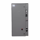 Eaton Freedom Industrial Pump Panel, CB disconnect, Wired for 480V, NEMA 3R painted steel enclosure, NEMA size 3, 220/440V-240/480V primary, 110V/50 Hz-120V/60 Hz secondary, 20-100A solid-state relay without ground fault, 100A breaker
