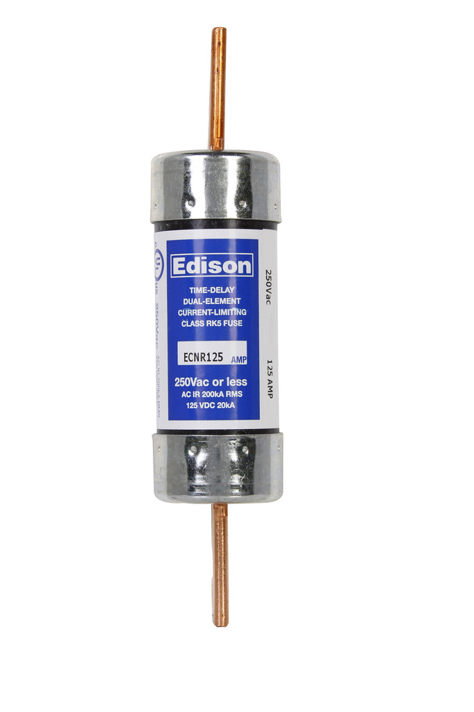 ECNR125 ECNR Current Limiting Time Delay Fuse, 125 A, 250 V AC/125 V DC, 200 kAIC Interrupt, Class: RK5, Cylindrical Body