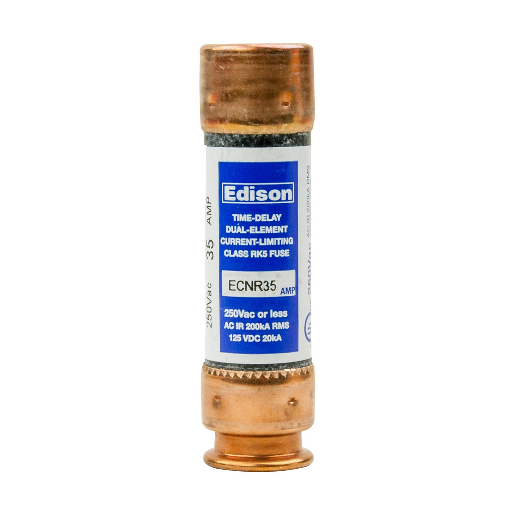 ECNR35 ECNR Current Limiting Time Delay Fuse, 35 A, 250 V AC/125 V DC, 200 kA Interrupt, RK5 Class, Cylindrical Body