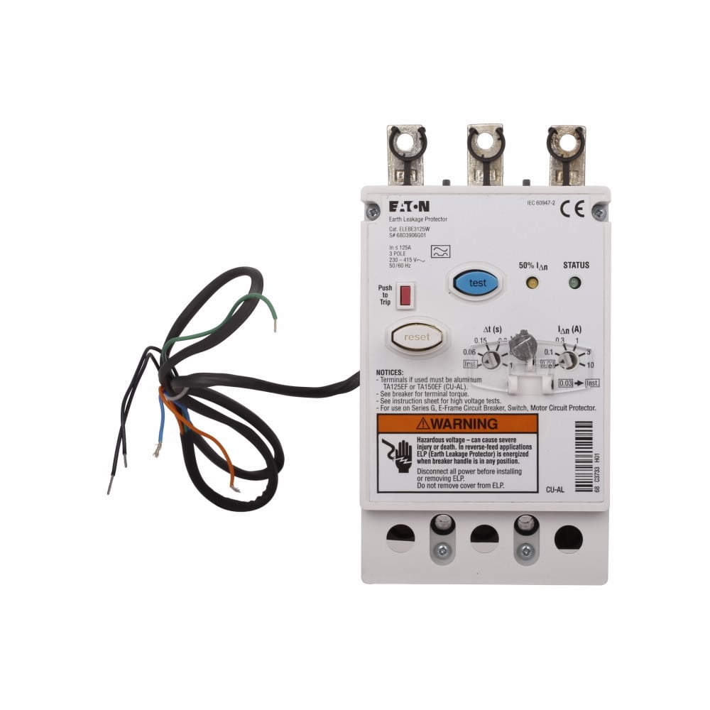 ELEBE3125G G Series Ground Fault Earth Leakage Circuit Breaker, 230 to 415 V AC, 125 A, 3 Poles