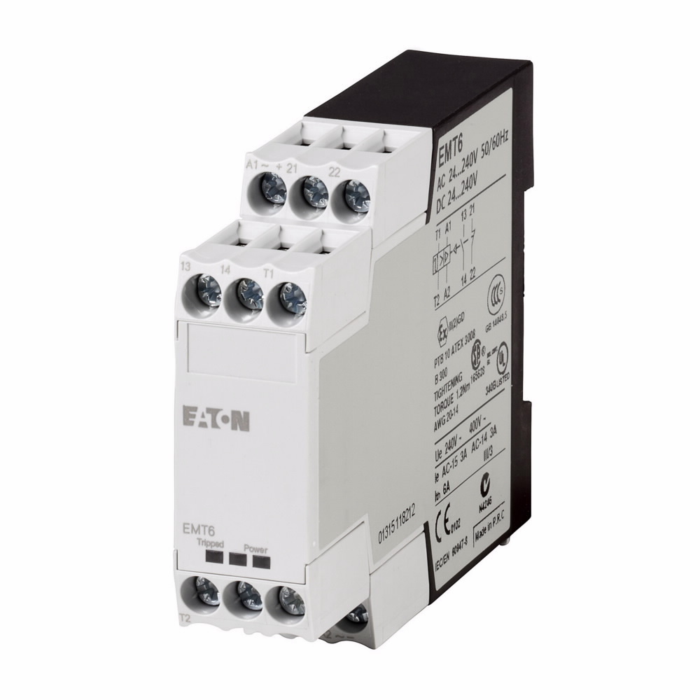 EMT6 Thermistor Overload Relay, 3/6 A, 24 to 240 V AC/DC V Coil