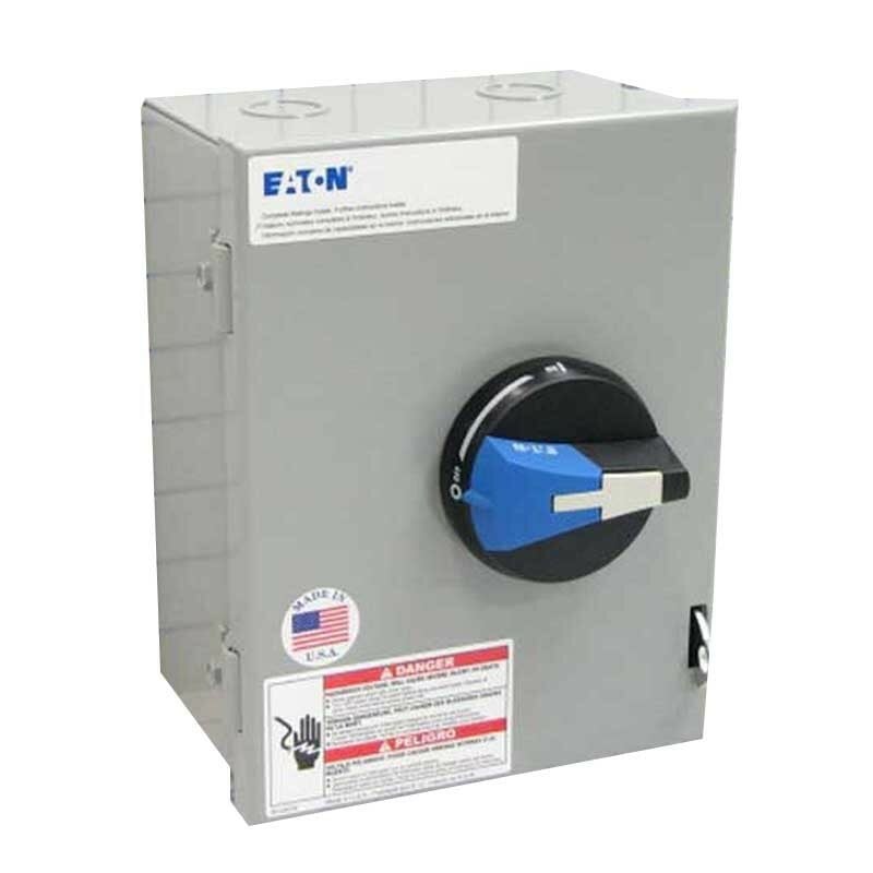ER53016UG R Series Enclosed Non-Fusible Rotary Disconnect Switch, 600 V AC, 16 A, 3 hp, 5 hp, 10 hp, 3 Poles