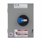 Eaton enclosed rotary disconnect switch, 80A, NEMA 12/3R, Painted galvanized steel, Max HP:15, 20, 40, 40 hp (@208,240,480,600 V), Three-pole, Product category: enclosed rotary non-fusible, R-Series, 600 V