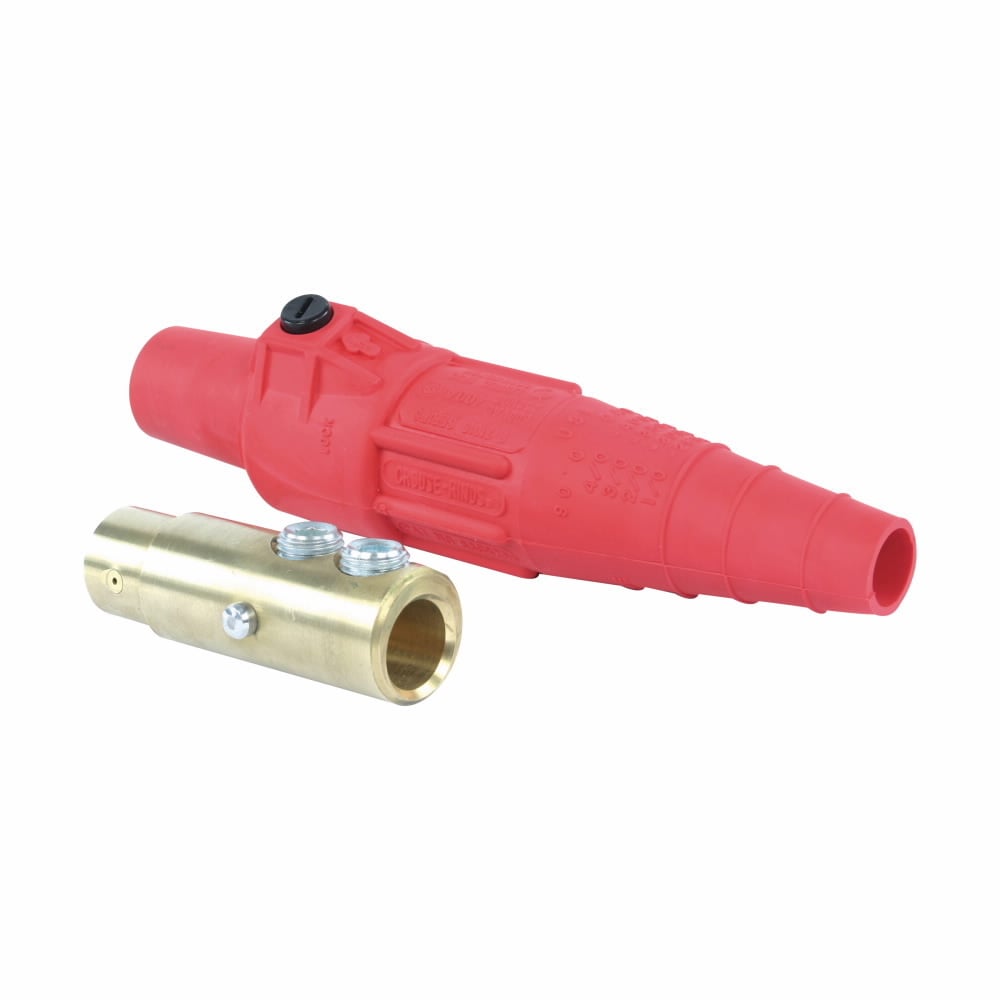 E-Z1016-8394 Cam-Lok J Series 1-Pole Non-Vulcanized Male Plug, 600 VAC/VDC, 400 A, 2 to 4/0 AWG Wire, Double Setscrew Connection, NEMA 3R/4 NEMA Rating