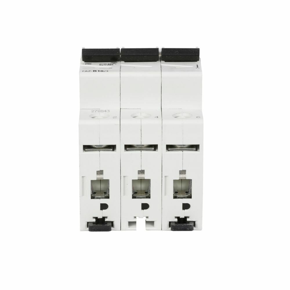 FAZ-B10/3 Supplementary Protector, 480Y/277 V AC, 10 A, 7.5 to 15 kA Interrupt, 3 Poles, Thermal Magnetic Trip