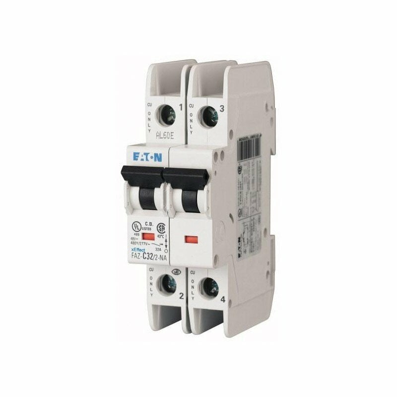 FAZ-D13/2-NA Current Limiting Miniature Circuit Breaker, 277/480 V AC, 13 A, 10 to 14 kA Interrupt, 2 Poles, Thermal Magnetic Trip