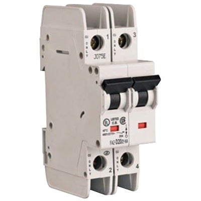 FAZ-D6/2 Miniature Circuit Breaker, 6 Amp, 2 Pole, 277/480V