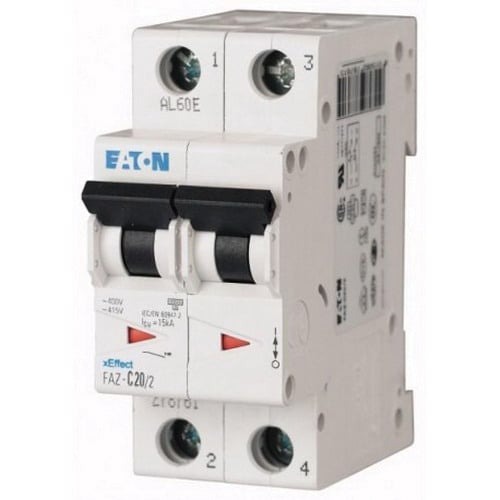 FAZ-Z16/2 Supplementary Protector, 480Y/277 V AC, 16 A, 7.5/10 kA Interrupt, 2 Poles, Thermal Magnetic Trip