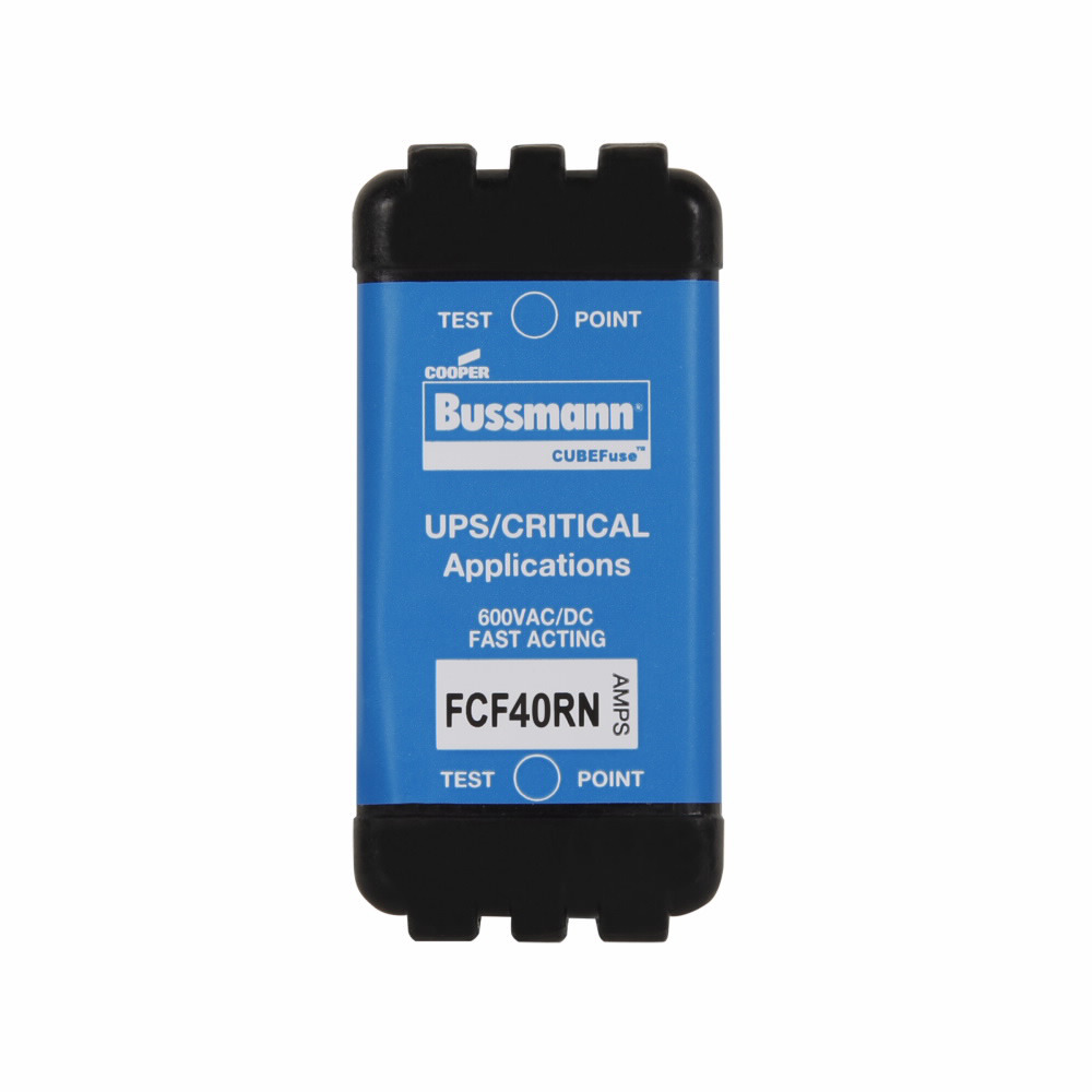 FCF40RN CUBEFuse Fast Acting Current Limiting Finger Safe Low Voltage Fuse, 40 A, 600 V AC/DC, 50/300 kA Interrupt, Class: CF, Rectangular Body