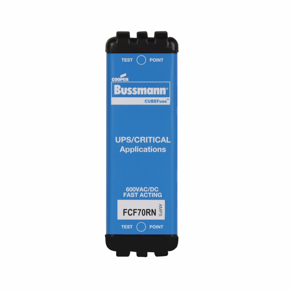 FCF70RN Fast Acting Non-Indicating Cartridge Fuse, 70 A, 600 V AC/DC, 50/200 kA Interrupt, Class: CF, Square Blade Body