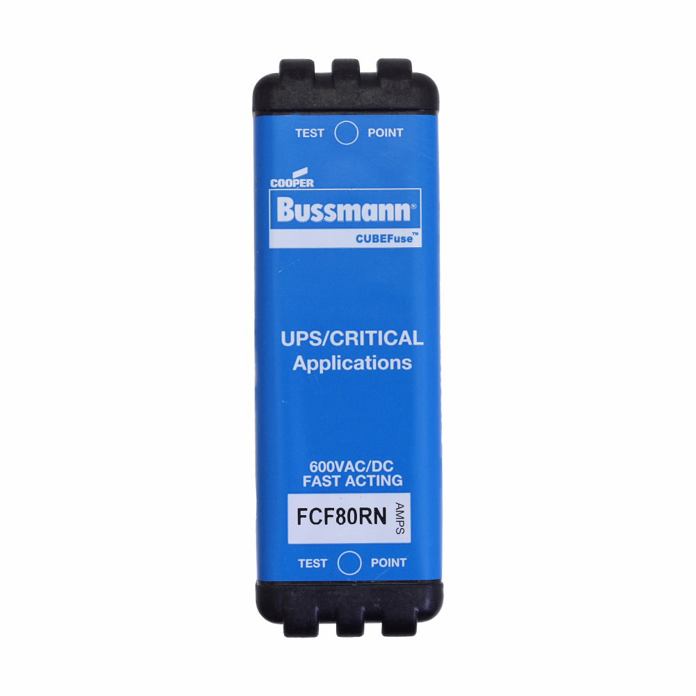 FCF80RN Fast Acting Non-Indicating Cartridge Fuse, 80 A, 600 V AC/DC, 50/200 kA Interrupt, Class: CF, Square Blade Body