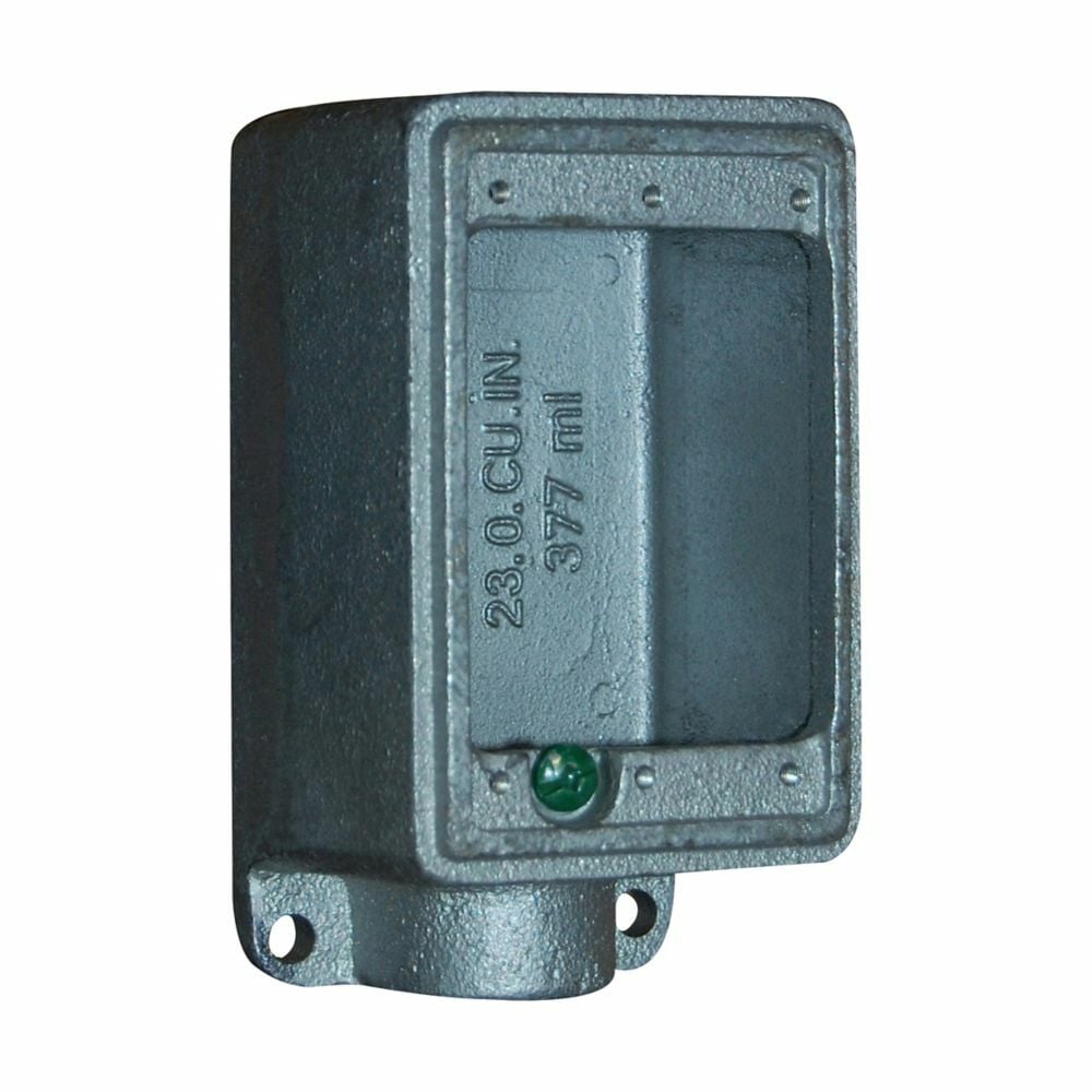 FDM2HDG Condulet 1-Entry Deep Device Box, 3/4 in Trade, 1 Gang, Malleable Iron, Hot Dipped Galvanized
