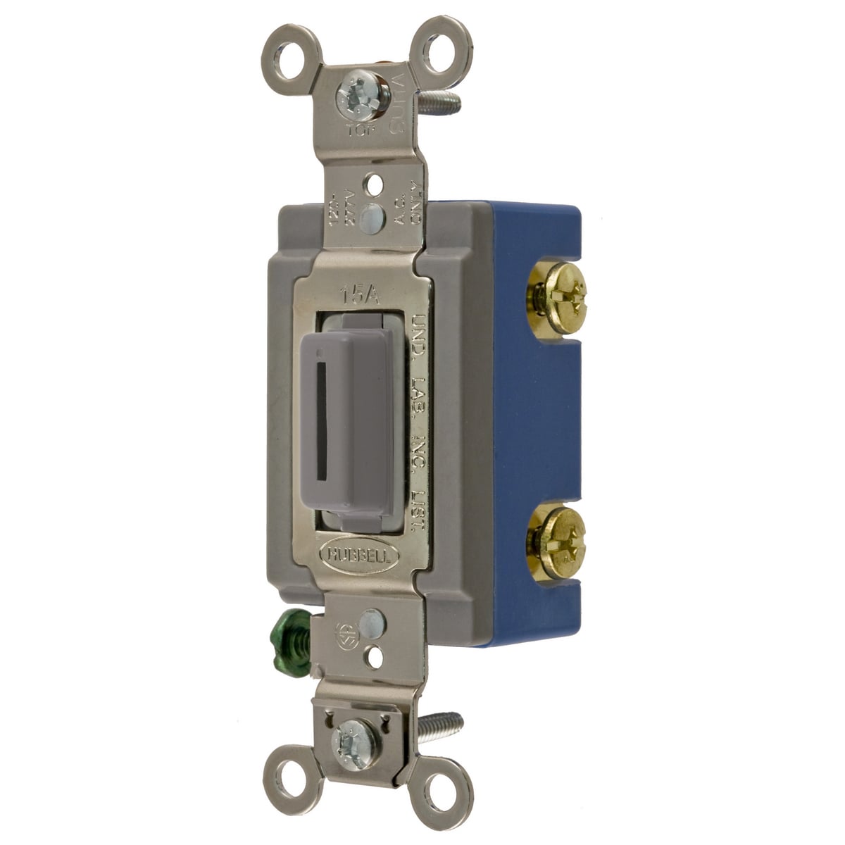 HBL1201LG HBL Standard Extra Heavy Duty General Purpose Locking Switch, 120 to 277 VAC, 15 A, 4155 W Power Rating, 2-Position Contact