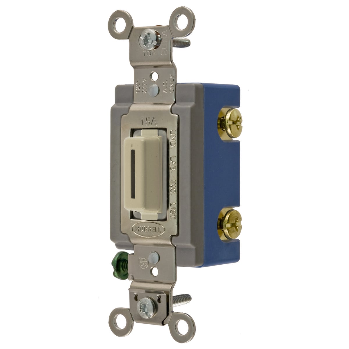 HBL1201LI Standard Extra Heavy Duty General Purpose Locking Switch With Key, 120 to 277 VAC, 15 A, 4155 W Power Rating, 2-Position Contact