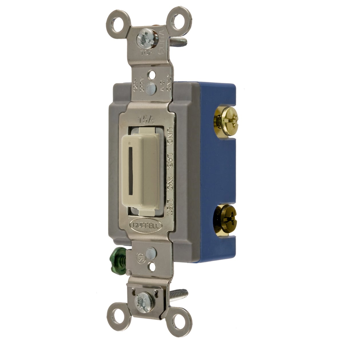 HBL1203LI HBL 3-Way Extra Heavy Duty General Purpose Standard Locking Switch, 120 to 277 VAC, 15 A, 4155 W Power Rating, 2-Position Contact