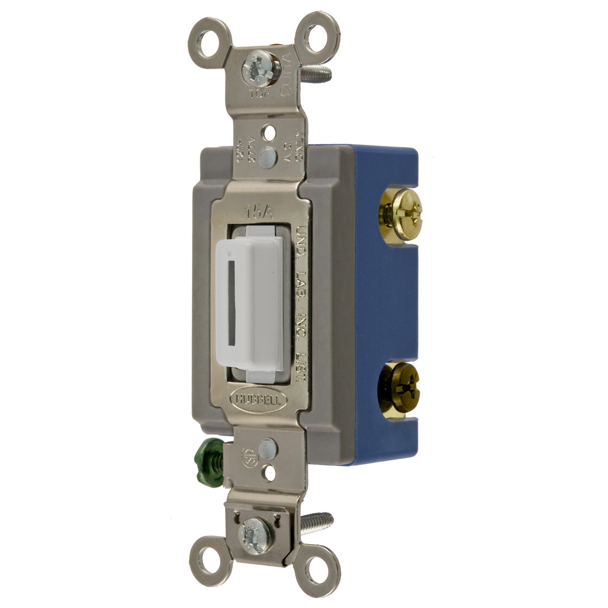 HBL1203LW 3-Way Extra Heavy Duty Industrial Grade Locking Standard AC Keylock Switch With Double Ended Key, 120 to 277 V AC, 15 A, 4155 W Power Rating, 2-Position Contact