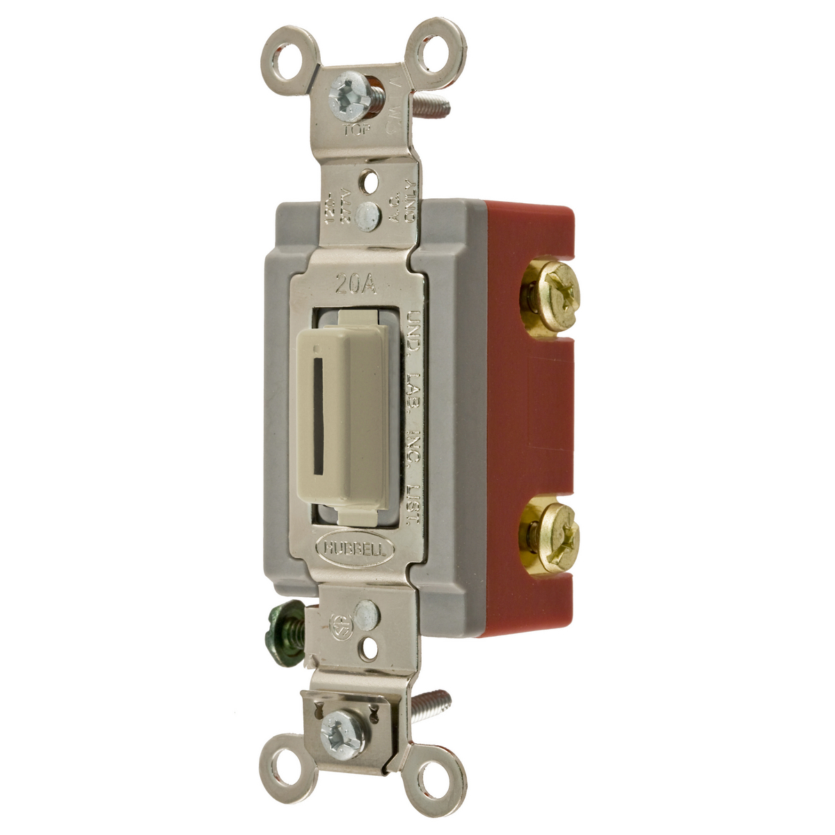 HBL1222LI Extra Heavy Duty Industrial Grade Locking AC Keylock Switch, 120/277 VAC, 20 A, 2 hp, 5540 W Power Rating, 2-Position Contact