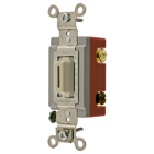 Switches and Lighting Controls,Extra Heavy Duty Industrial Grade, Locking Toggle Switches, General Purpose AC, Three Way, 20A 120/277V AC, Back and Side Wired, Ivory Key Guide