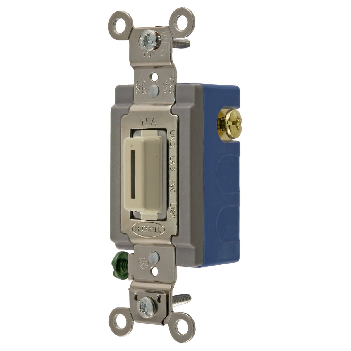 HBL1556LI HBL Standard Double Throw Extra Heavy Duty General Purpose Locking Switch, 120 to 277 VAC, 15 A, 4155 W Power Rating