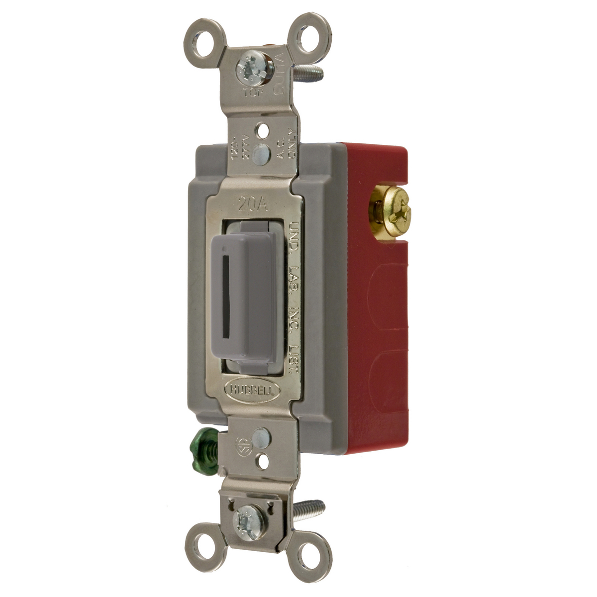HBL1557LG Standard Double Throw Extra Heavy Duty General Purpose Locking Switch, 120 to 277 V AC, 20 A, 5540 W Power Rating