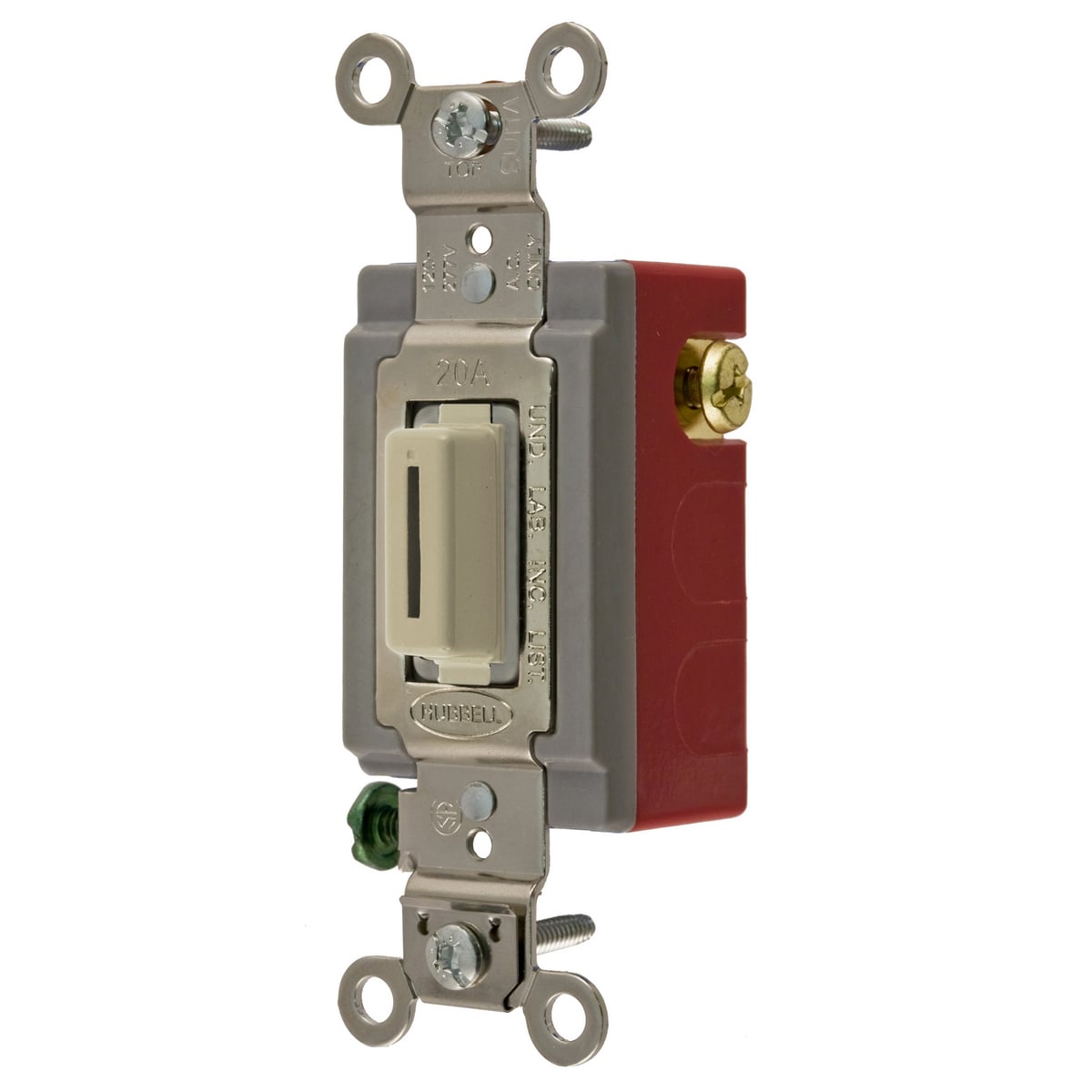 HBL1557LI Standard Double Throw Extra Heavy Duty General Purpose Locking Switch, 120 to 277 VAC, 20 A, 5540 W Power Rating