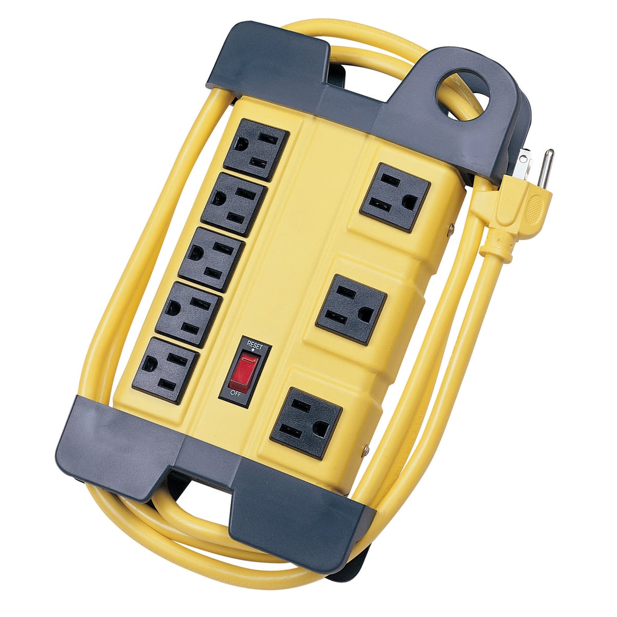 HBL8PS350YL 1-Phase Non Metallic Surge Protected Portable Power Outlet Strip, 125 V, 15 A, (8) Outlets, 6 ft L Cord, Universal Mount