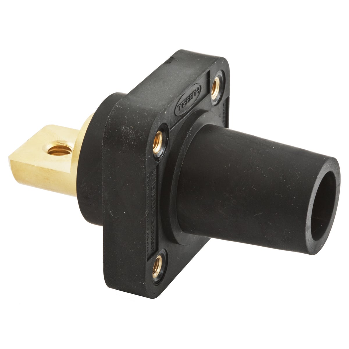 HBLFRBBK 16 Series 1-Pole 1-Flanged Female Standard Straight Single Pole Receptacle With 300/400 A Plug, 600 V AC/250 V DC, 400 A, 4 to 4/0 AWG Wire, Screw Terminal Connection