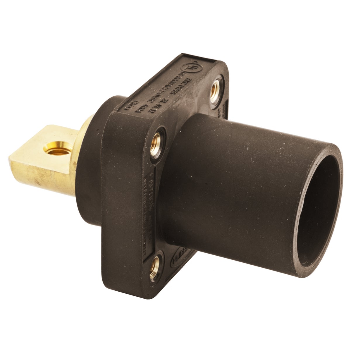 HBLMRBBN 16 Series 1-Pole Heavy Duty Industrial Grade Male Standard Single Pole Bus Receptacle With 300/400 A Plug, 600 V AC/250 V DC, 400 A, 4 to 4/0 AWG Wire, Screw Terminal Connection