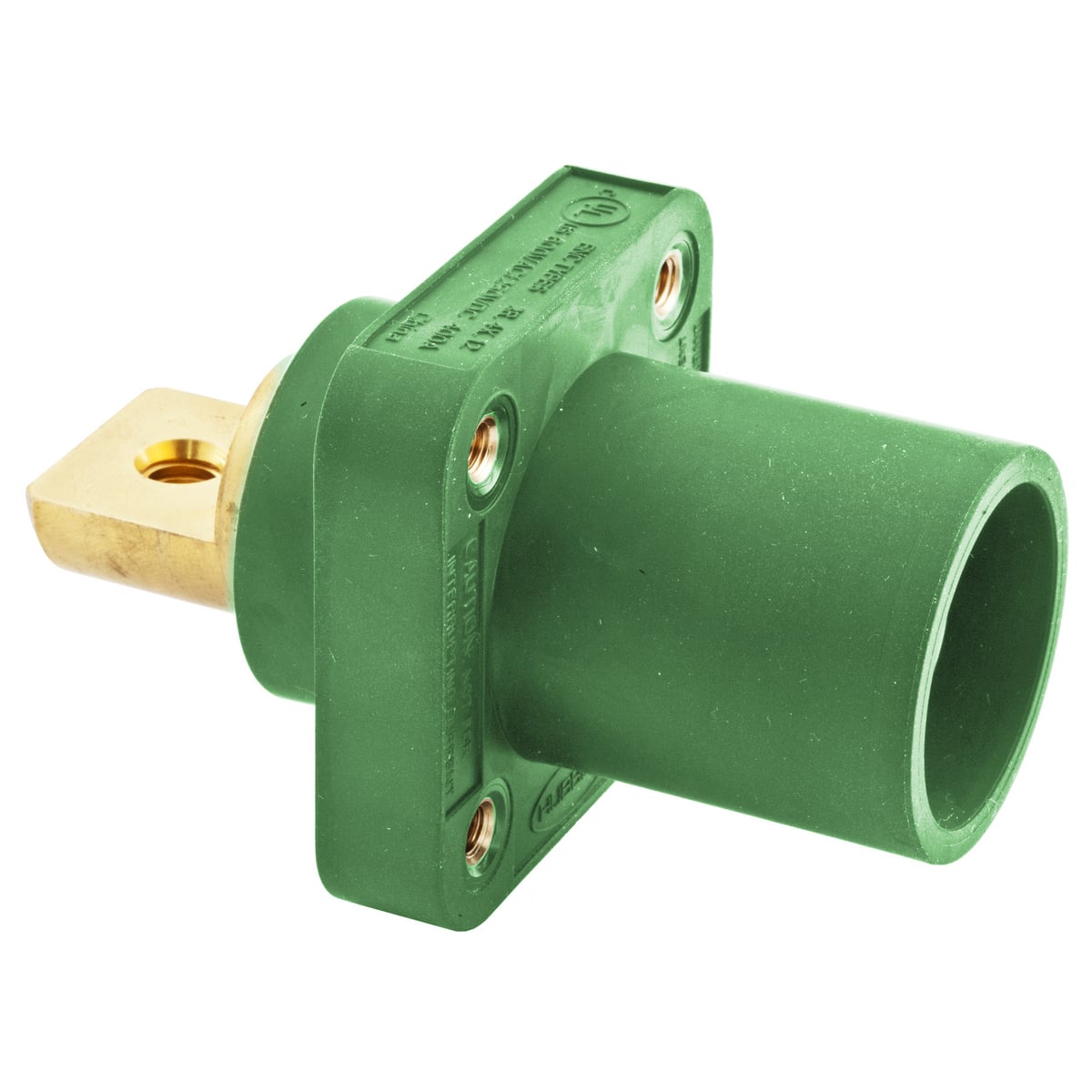 HBLMRBGN 16 Series 1-Pole Heavy Duty Industrial Grade Male Standard Single Pole Bus Receptacle With 300/400 A Plug, 600 V AC/250 V DC, 400 A, 4 to 4/0 AWG Wire, Screw Terminal Connection