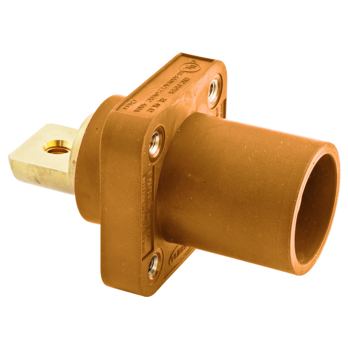 HBLMRBO 16 Series 1-Pole Heavy Duty Industrial Grade Male Standard Single Pole Bus Receptacle With 300/400 A Plug, 600 V AC/250 V DC, 400 A, 4 to 4/0 AWG Wire, Screw Terminal Connection