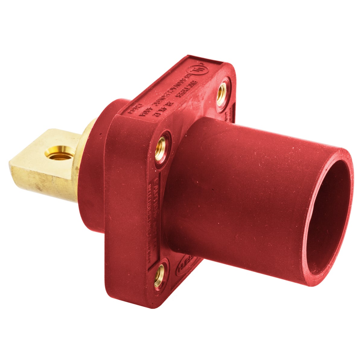 HBLMRBR 16 Series 1-Pole 1-Flanged Male Standard Single Pole Receptacle With 300/400 A Plug, 600 V AC/250 V DC, 400 A, 4 to 4/0 AWG Wire, Screw Terminal Connection