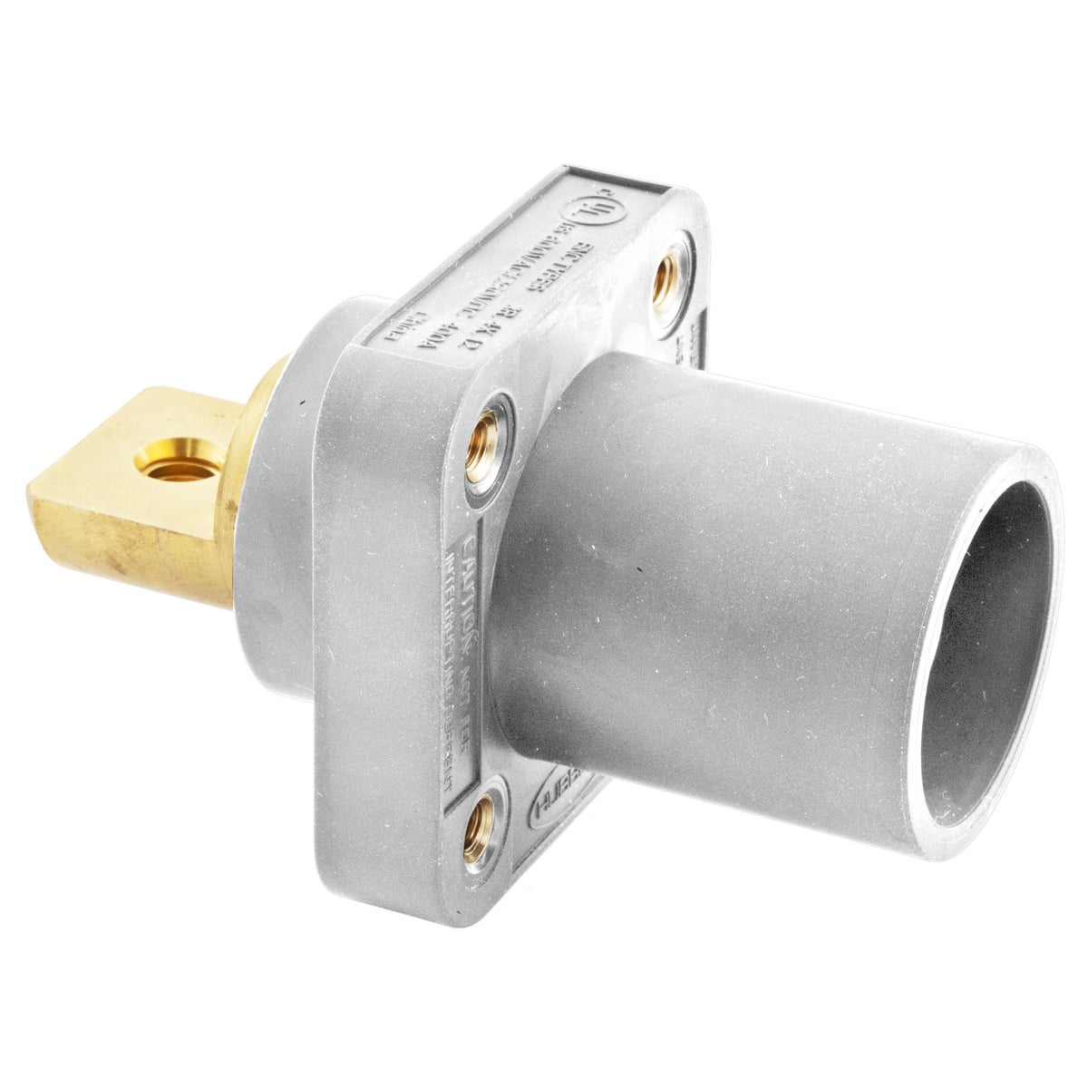 HBLMRBW 16 Series 1-Pole Heavy Duty Industrial Grade Male Standard Single Pole Bus Receptacle With 300/400 A Plug, 600 V AC/250 V DC, 400 A, 4 to 4/0 AWG Wire, Screw Terminal Connection