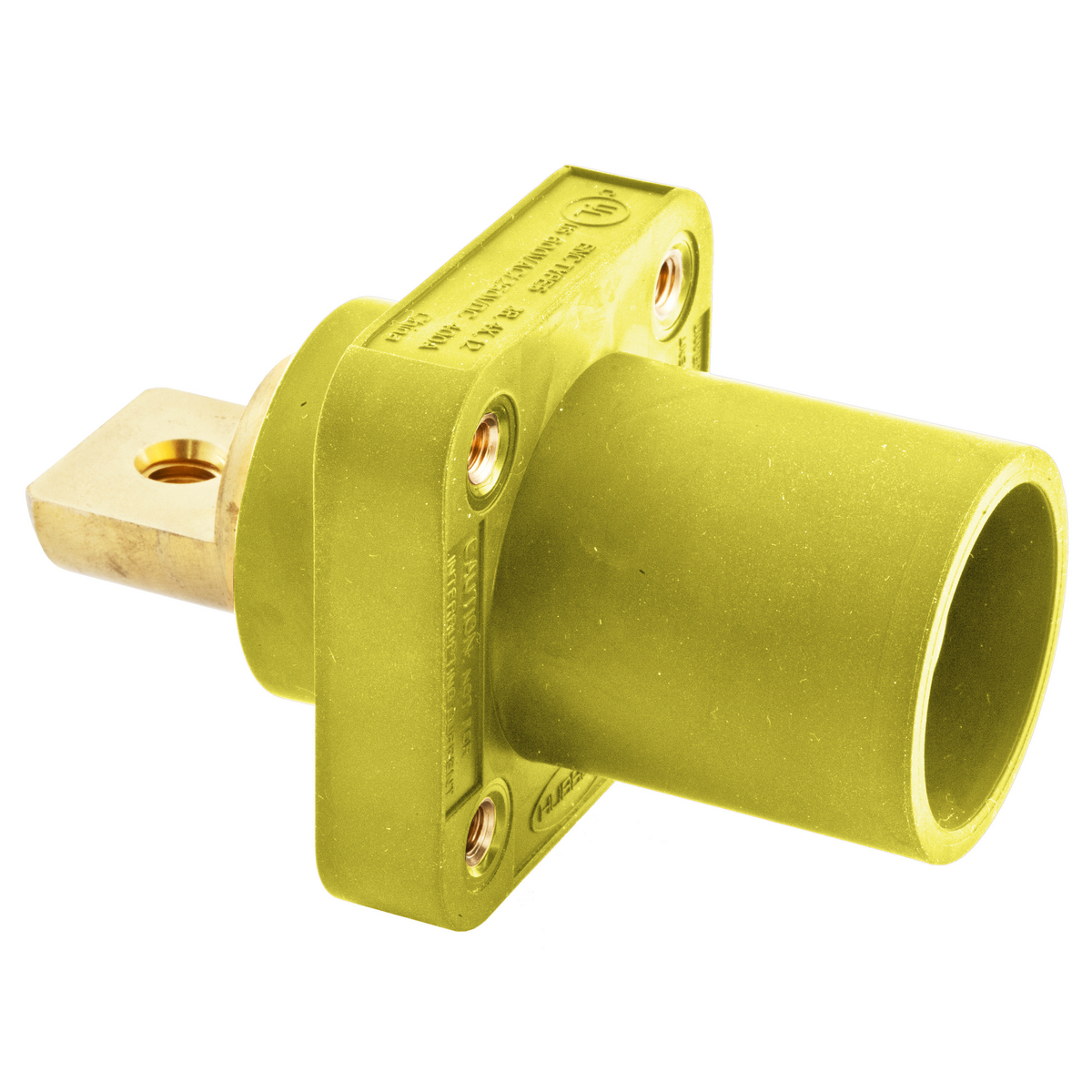 HBLMRBY 16 Series 1-Pole Heavy Duty Industrial Grade Male Standard Single Pole Bus Receptacle With 300/400 A Plug, 600 V AC/250 V DC, 400 A, 4 to 4/0 AWG Wire, Screw Terminal Connection