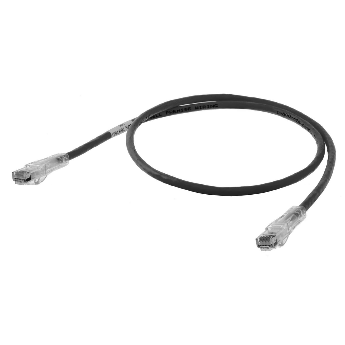 HC6BK20 Slim CM Rated Standard Patch Cord, Cat 6, (8) 24 AWG UTP Stranded Copper Conductor, RJ45 Plug Connector, 20 ft L Cord
