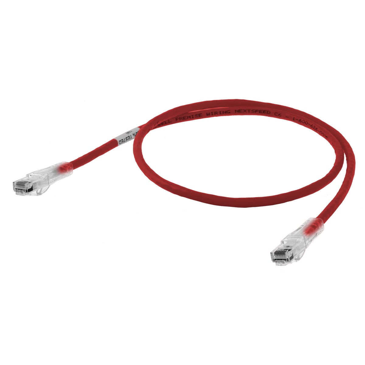 HC6R03 Slim CM Rated Standard Unshielded Twisted Pair Patch Cord, Cat 6, (8) 24 AWG Stranded Copper Conductor, RJ45 Plug Connector, 3 ft L Cord
