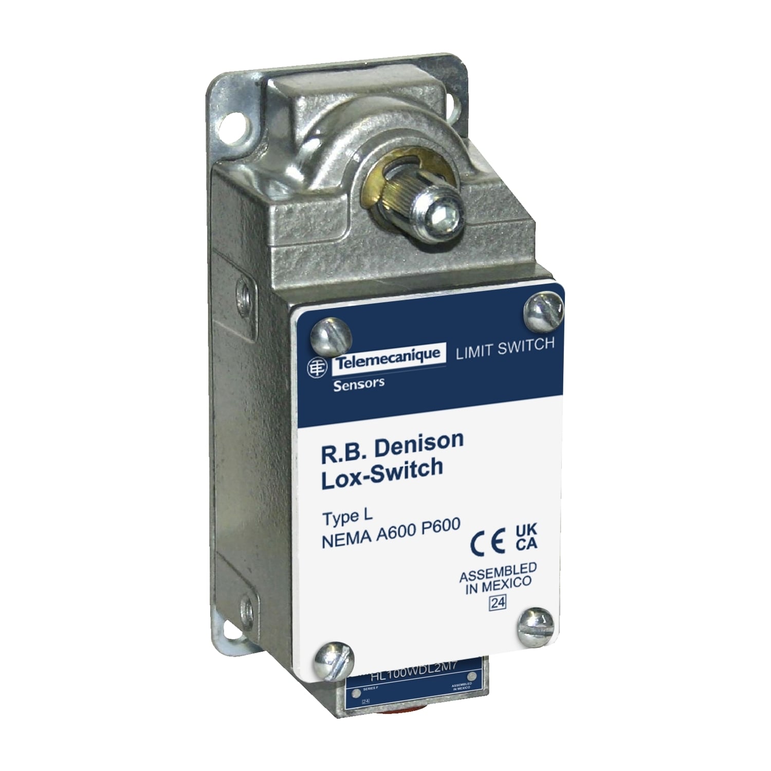 HL100WN2M16 Fixed Severe Duty Limit Switch, 600 V AC, 20 A, Spring Return Actuator, 2NO 2 Form X DPST-DB Contact, 2 Poles