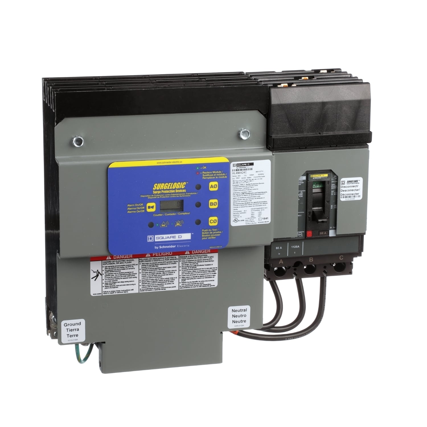 HL4IMA24C Surgelogic SPD Load Center Surge Protective Device, 120Y/240 V AC, 50/60 Hz, 3 Poles, 3 Phase