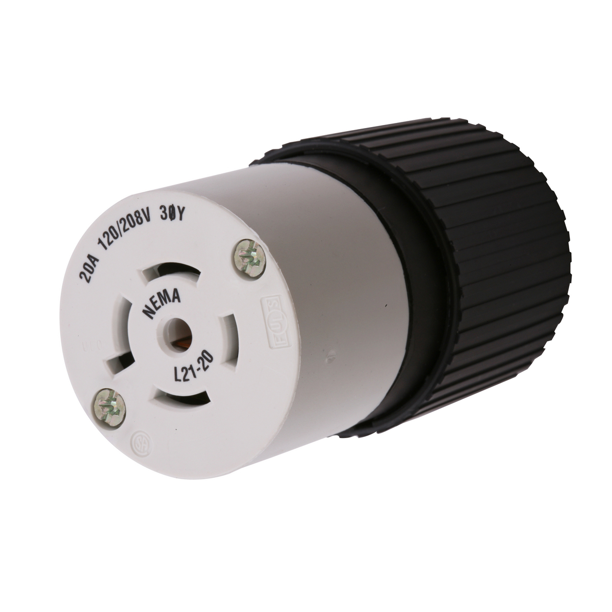 L2130C Female Standard Cord Mount Locking Connector, 120/208 V AC, 30 A, 4 Poles, 5 Wires, Black