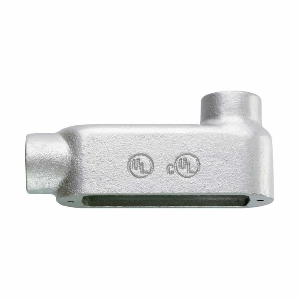 LB350MHDG Condulet Type LB Conduit Outlet Body, 3-1/2 in Hub, 5 Form, 292 cu-in Capacity, Malleable Iron, Aluminum Acrylic Painted/Electro-Galvanized