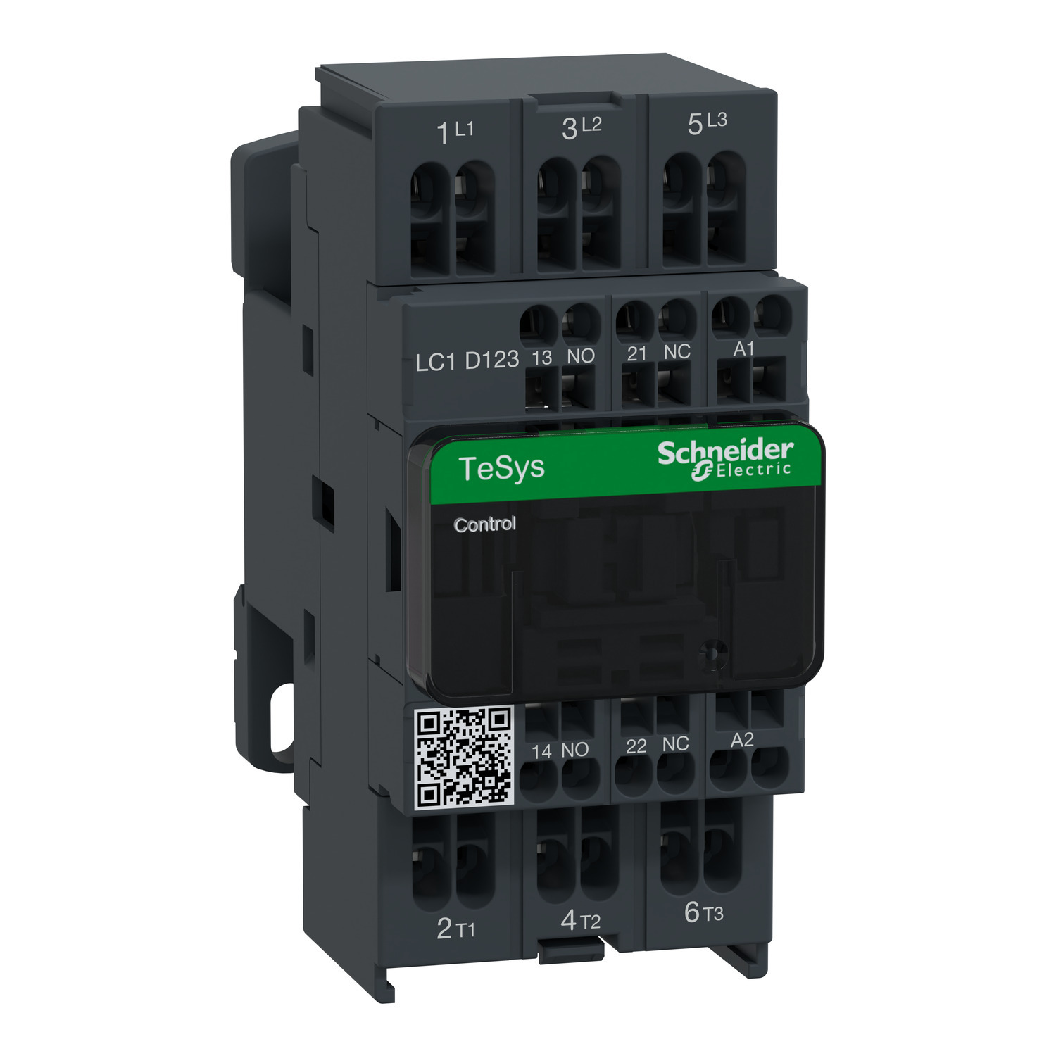 LC1D123F7 TeSys D Contactor With Safety Cover, 110 V AC V Coil, 16 A, 3NO Contact, 3 Poles