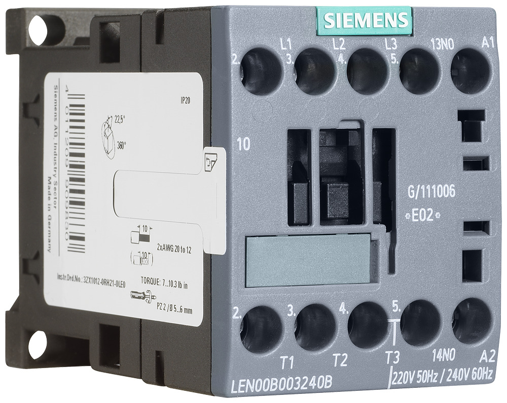 LEN00B003120B Lighting Contactor, 110/120 V AC V Coil, 20 A, 3NO Contact, 3 Poles