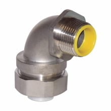 LTB7590SS LTK Insulated MNPT Liquidtight Conduit Connector, 3/4 in Trade, 90 deg, 304 Stainless Steel, Natural